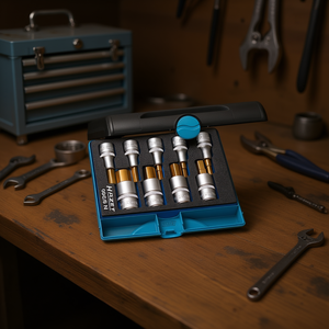 Juego de 9 piezas de vasos hexagonales cortos de 1/2'' con moleteado de alta calidad, categoría de producto: Vaso - Product Image 3