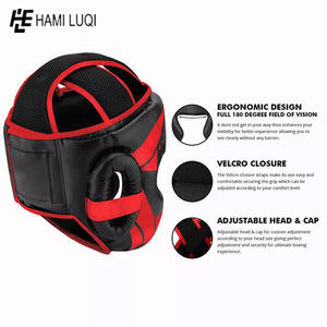 Haute Qualité Premium Cuir Véritable Logo Personnalisé et Impression Muay Thai Formation Head Guard - Product Image 4
