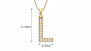 Pendentif en or et diamants moderne en forme de lettre L, or jaune 18 carats avec diamants véritables, bijoux fins personnalisés élégants, idéal pour un anniversaire - Product Image 2