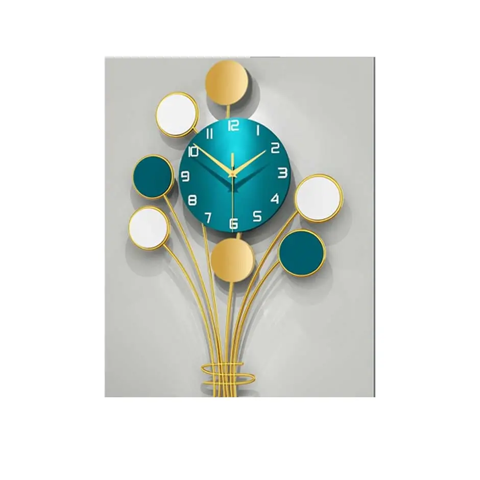 Декоративные настенные часы большого размера, латунные металлические, в виде букета цветов, для ресторана, по низкой цене
