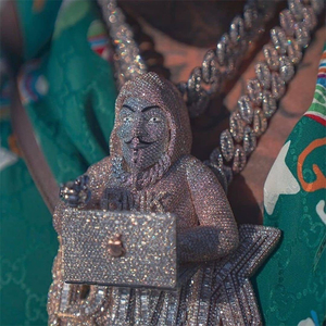 Personalizable 925 plata esterlina VVS Moissanite diamante colgante para hombres 14K 18K oro amarillo Hip Hop Iced colgante encanto colgantes - Product Image 6