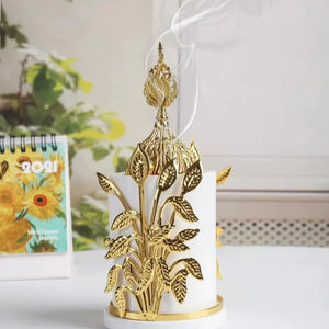 Brûleur d'encens de qualité supérieure avec support en métal Brûleur d'encens durable et écologique Décoratif de table enduit noir 2025 - Product Image 1