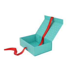 Boîtes cadeaux pliantes personnalisables en carton de ruban kraft noir pliable avec extrémité inversée et matériaux magnétiques recyclés UV vente en gros - Product Image 2