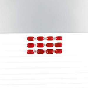 Natural Bangkok Ruby <b>Beads</b> 6x10mm & 6.5x10mm Long Cushions Faceted Emerald Cut Loose Gemstone 8mm Height Sapphire Material - Product Image 5
