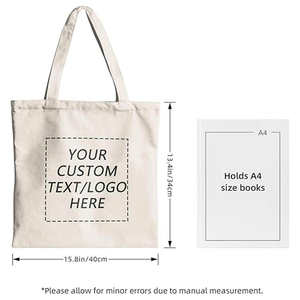 Bolsa de lona de regalo personalizada al por mayor con logotipo impreso personalizado bolsa de compras de algodón orgánico bolsas de lona de algodón de alta calidad - Product Image 2