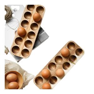 Logo personnalisé Porte-oeufs en bois Plateau à oeufs Cuisine Comptoir Décor OEM Usine du Vietnam - Product Image 1