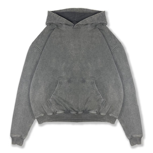 Sudadera con capucha lavada con ácido de algodón 100% de alta calidad, ropa de calle de peso pesado, Sudadera con capucha lavada con piedra - Product Image 1