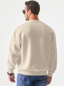 เสื้อสเวตเตอร์คอกลมแขนยาวสำหรับผู้ชายทรงหลวมสีทึบเสื้อสวมหัวผ้าพิมพ์ลายสำหรับการค้าต่างประเทศ - Product Image 2