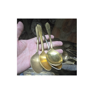 Cuillère en laiton poignée élégante conception poignée Simple artisanat couverts pour cadeau article cuillère en laiton faite à la main - Product Image 1