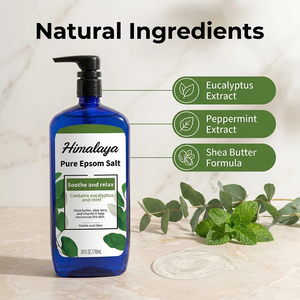 Gel Douche au <span class=keywords><strong>Sel</strong></span> d'<span class=keywords><strong>Epsom</strong></span> Pur Eucalyptus & Menthe Verte pour la Relaxation et le Soulagement - Product Image 4
