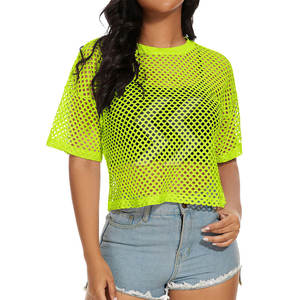 Wholesale Price Latest Hot Styles High Quality <b>Ladies</b> Mash Boxy <b>T</b>-<b>Shirt</b> <b>Ladies</b> Short Sleeve Boxy <b>T</b>-<b>Shirt</b> - Product Image 1