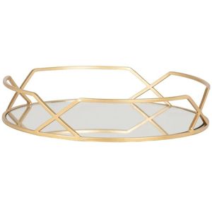 ถาดกระจกโลหะและแก้วพร้อมงานตกแต่งสไตล์โบราณเหมาะสำหรับการตกแต่งภายในบ้านสุดหรู - Product Image 4