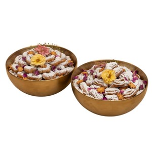 Bol de service décoratif moderne de luxe en métal doré avec un design unique rond élégant pour la décoration de la maison, de mariage et de restaurant - Product Image 6