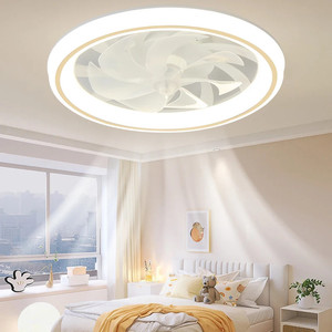 Ventilateur de plafond moderne et simple à 5 pales avec lumière LED, moteur DC et télécommande pour salon et chambre à coucher - Product Image 4
