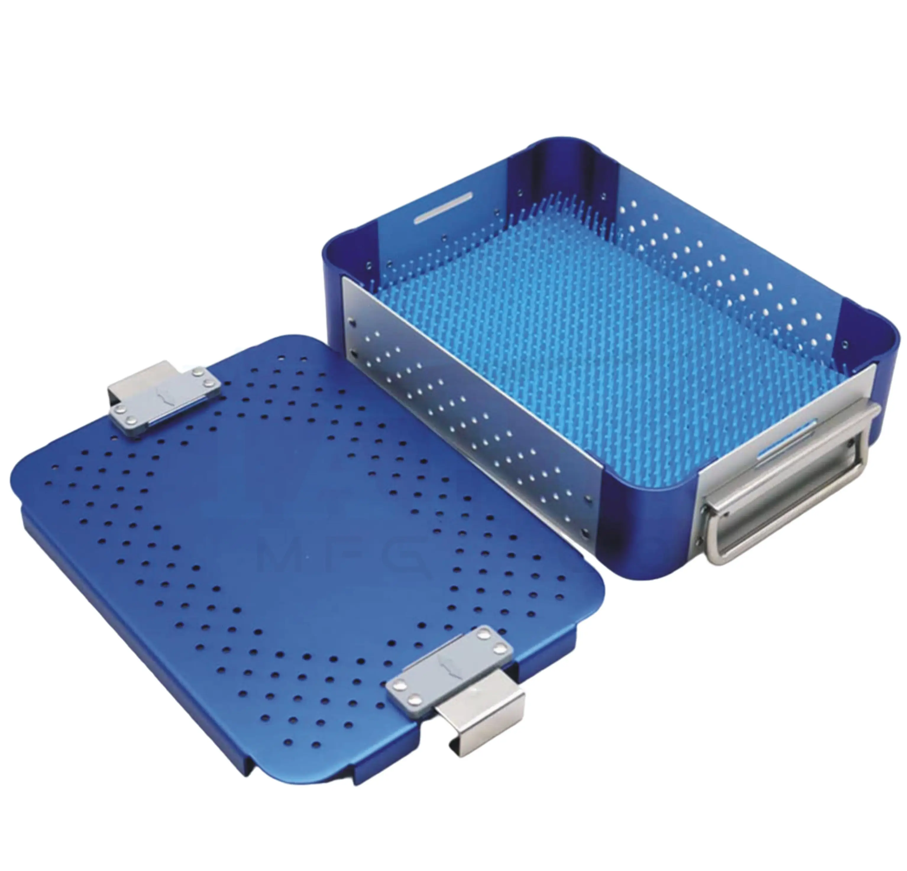 New Arrival Aluminum Alloy Sterilization Tray Case with Silicone Mat Surgical Veterinary Instrument