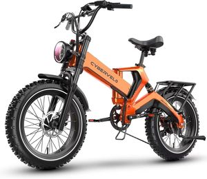 จักรยานไฟฟ้าพับได้1000W (สูงสุด2000W) สำหรับผู้ใหญ่35MPH 100ไมล์แบตเตอรี่แบบ25Ah ขนาด48V ยางล้อใหญ่20 "x 4.0 - Product Image 4