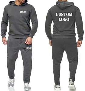 Vêtements de sport pour hommes Survêtements personnalisables Ensemble de sweat à capuche d'automne respirant en deux pièces avec fermeture éclair Survêtements - Product Image 6