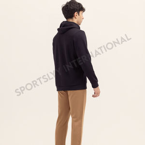 Sweat-shirts à capuche unisexes 100% coton, couleur unie, polaire d'hiver, teinture unie, impression personnalisée, broderie, streetwear décontracté, logo OEM - Product Image 3