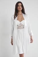 Peignoir de Nuit Décontracté de Grossiste, Lingerie Sexy pour Femmes de Grande Taille, Pyjamas en Soie Satinée Douce