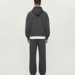 OEM Tracksuits <b>for</b> <b>Men</b> Manufacturer <b>Top</b> Quality Solid Color Fleece Custom <b>Cropped</b> Baggy Casual 100% Cotton Loose Fit Autumn Wear - Product Image 5
