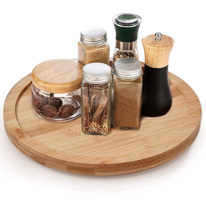 Acacia Wooden <span class=keywords><strong>Lazy</strong></span> <span class=keywords><strong>Susan</strong></span> para servir alimentos El Mejor Organizador de cocina para especias y soportes y estantes de almacenamiento - Product Image 4