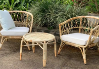 2023 Design moderne élégant accoudoir en bois unique trône canapé chaise avec coussin arrière rotin français chaise de Bistro pour salon
