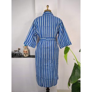 Kimono Boho Chic de Algodón con Estampado Floral Hecho a Mano, Ligero y Lujoso para Vacaciones de Verano en la Playa, Ropa de Dormir para Mujer - Product Image 6