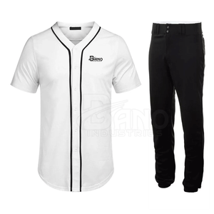 Jersey de béisbol de poliéster 100% hecho a medida, conjunto de ropa deportiva transpirable en estilo liso, uniforme al mejor precio para equipos en Tallas grandes - Product Image 1