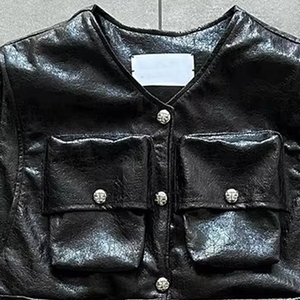 Gilet en cuir véritable pour homme de qualité supérieure, chaud et imperméable pour l'automne et l'hiver, avec un design sans manches et une décoration de poche - Product Image 6