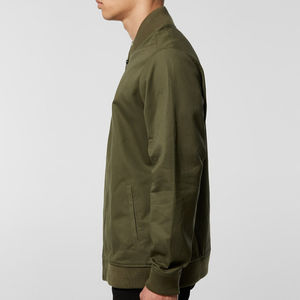 Chaqueta de moda de invierno para hombre personalizada al por mayor, bombardero clásico de fibra de poliéster de color sólido, diseño de retales, soporte completo de lona - Product Image 5