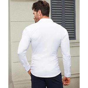 <b>White</b> <b>Men's</b> Business Dress <b>Shirt</b> <b>Long</b> <b>Sleeve</b> Slim Solid Color Professional Office Work <b>Shirt</b> Formal Wear Manufacturer - Product Image 4
