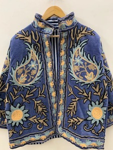 Abrigo corto bordado Algodón Terciopelo Suzani Chaqueta bordada floral Ropa de invierno Chaqueta Abrigo Floral Abrigo de mujer - Product Image 3