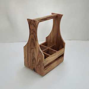 Handcrafted Acacia <b>Wood</b> <b>Spice</b> <b>Rack</b> Caddy Natural Oil Finish Standing Type Storage for <b>Spices</b> Beer Soda Bottles Home Use - Product Image 1