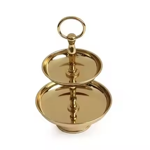 Présentoir à gâteaux en métal à 2 étages Nouveau design Vaisselle plaqué or Outil à gâteaux Support à gâteaux de mariage et de fête par Decor impex - Product Image 2