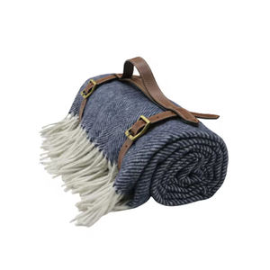 Manta usable a rayas de espiga suave al mejor precio con flecos para sofá decoración del hogar tejida - Product Image 1