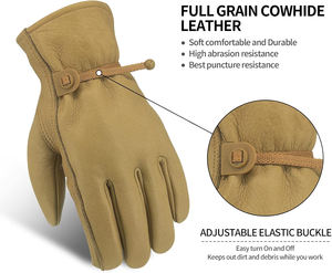 Gants de conduite résistants à l'eau en cuir de haute qualité Protection des mains Gants de conduite avec logo personnalisé avec boucle élastique réglable - Product Image 2