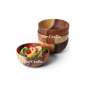 Juego de 4 cuencos de madera para servir ensaladas con calidad superior Tazón de dulces para ensaladas de tamaño personalizado al precio más bajo - Product Image 1