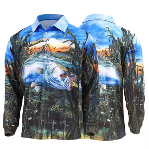 Camiseta de Pesca de Manga Larga para Hombre, Fabricada en Spandex/Poliéster, de Secado Rápido - Product Image 1