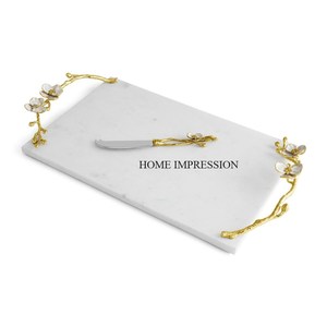 Bandejas para servir comida modernas no tóxicas personalizables de mármol y metal para uso en restaurantes y hoteles a precio de mayorista - Product Image 5