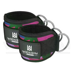 Fitness Gym Workout Doble D Ring Neopreno Acolchado Tobillo Cuff Fitness sublimado impreso CAMO Tobilleras para máquinas de cable - Product Image 4