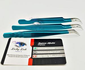 NC Customized High-Silver Stainless Steel Lashes Set Smooth Grip Eyelash Eyebrow Extension Tweezers Volume Color Box Nouveau - Product Image 5