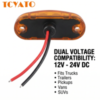 Ampoules LED TCYATO pour voitures, feux de signalisation à diode 12V/24V, accessoire pour camion, feux de gabarit latéraux de remorque, forme ovale