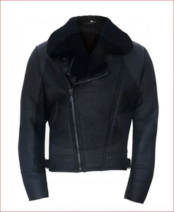 RAF Men's B3 Brown <b>Sheepskin</b> Bomber Shearling <b>Jacket</b> Two Tone Style Real Leather <b>Jacket</b> - Wholesale Price - Product Image 6