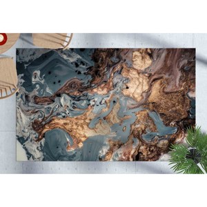 Tapis imprimé à l'encre alcoolisée scintillante - Tapis de couloir de luxe en chenille, avec poils doux - Product Image 2