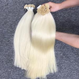 Venta al por mayor de calidad superior vietnamita humano queratina Rubio Remy recto I-tip extensiones de cabello versátil gran stock de blanqueamiento - Product Image 5