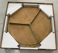 Table basse ronde avec rangement, panneau en bois moderne, design japonais à deux niveaux, meubles décoratifs pour salon