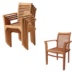 Sillas apilables de madera de teca, patio, jardín, Indonesia, muebles de exterior - Product Image 1