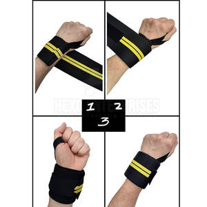 สายรัดข้อมือสำหรับยกน้ำหนักทำจากผ้าฝ้ายสั่งติดป้ายได้ตามต้องการ - Product Image 4