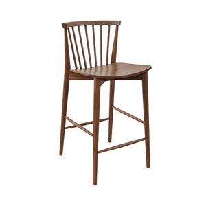 Modern Solid Teak Spindle Back Bar <b>Chair</b> with Ergonomic Wooden Seat for Hotel Restaurant Home Bar - Product Image 2