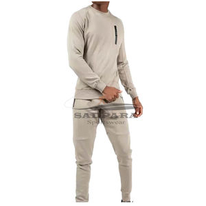 Moda logotipo personalizado hombres chándal más tamaño algodón poliéster transpirable sudor Jogging entrenamiento dos piezas conjunto de invierno - Product Image 1